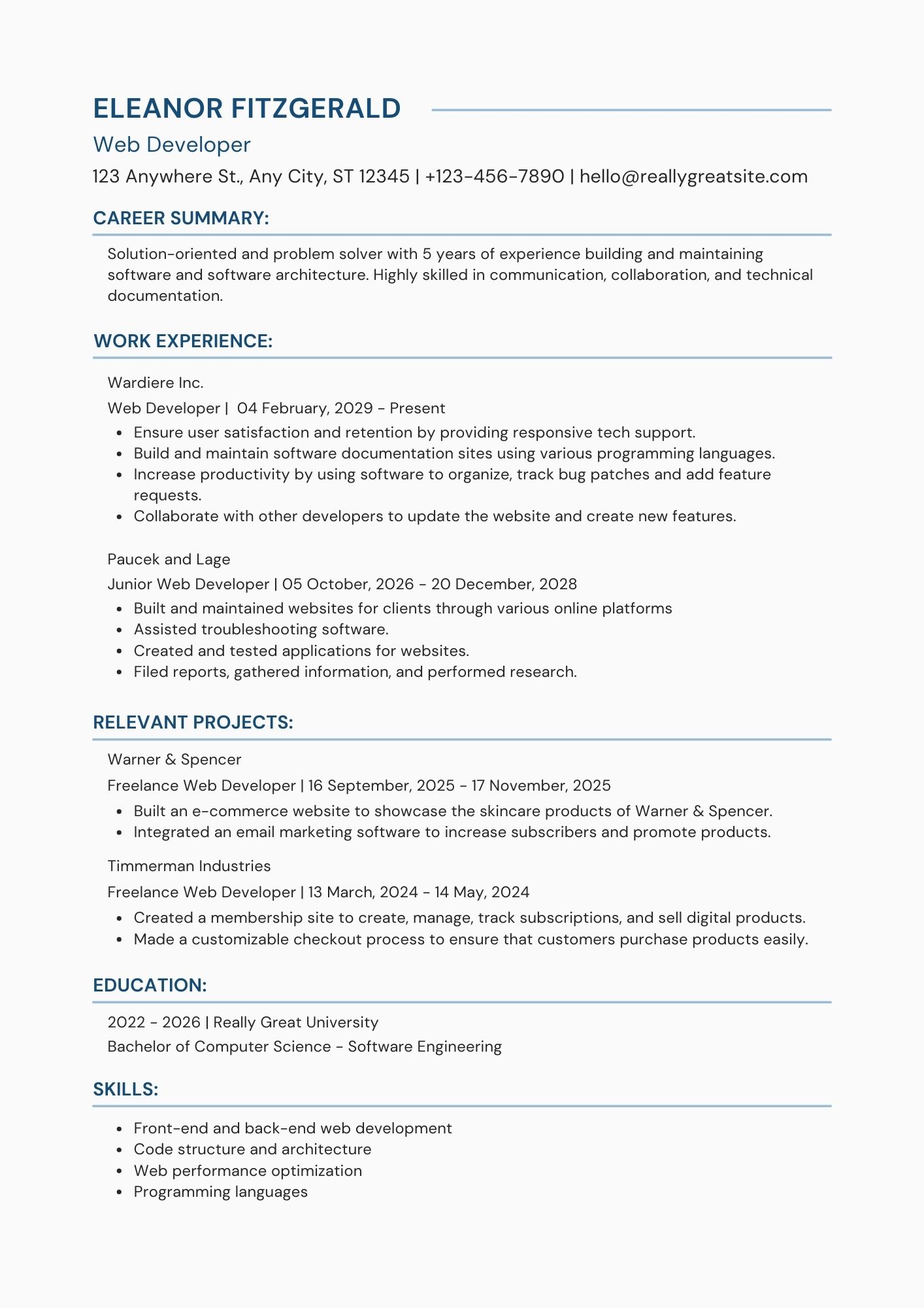 Technology Resume Template